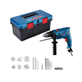 Bosch GSB 600 Impact Drill with 21pcs Accessory and Fisherman Toolbox (06011A03K2) | Bosch by KHM Megatools Corp.